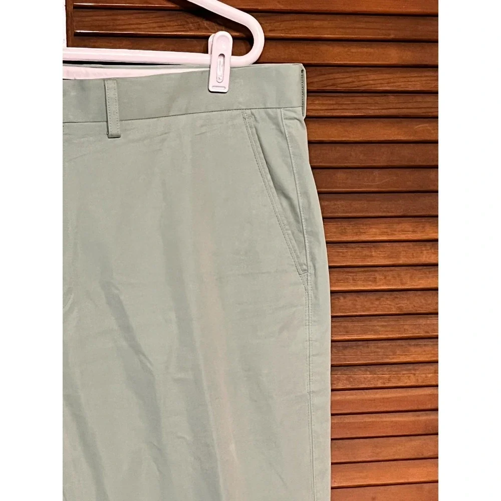 TAILORBYRD COLLECTION Mens 38x33 Green Flat Front Chino Pants Casual Golf - Picture 3 of 7
